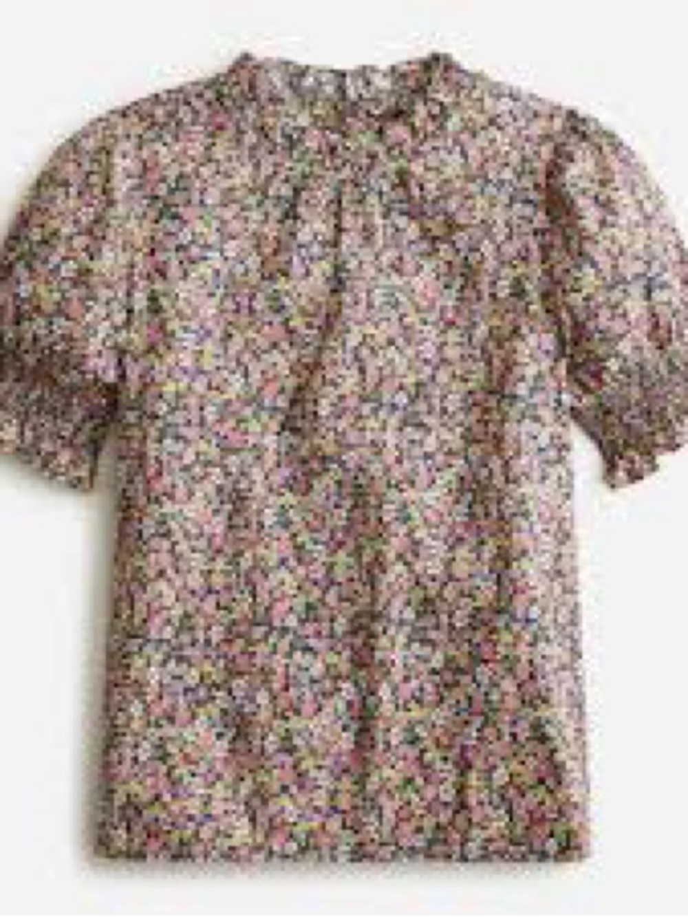 J. Crew Smocked Puff Sleeve Floral Top - Pink Multi- size S